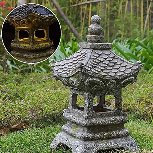 Estatua de Jardín Pagoda Zen Solar Aloak 35 cm Decorativa