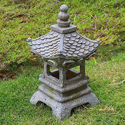 Estatua de Jardín Pagoda Zen Solar Aloak 35 cm Decorativa