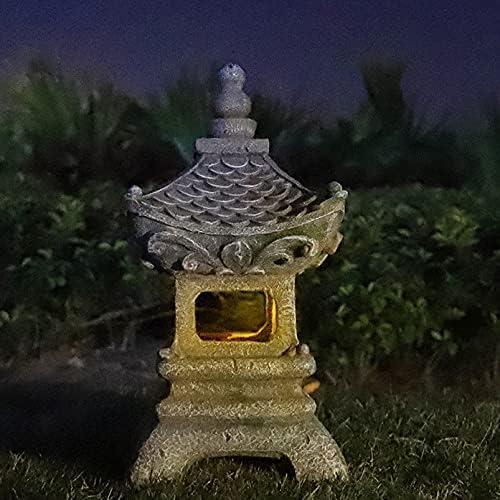 Estatua de Jardín Pagoda Zen Solar Aloak 35 cm Decorativa