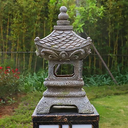 Estatua de Jardín Pagoda Zen Solar Aloak 35 cm Decorativa