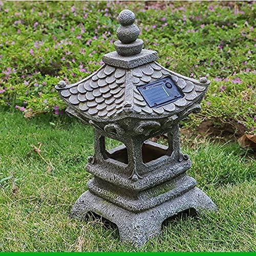 Estatua de Jardín Pagoda Zen Solar Aloak 35 cm Decorativa