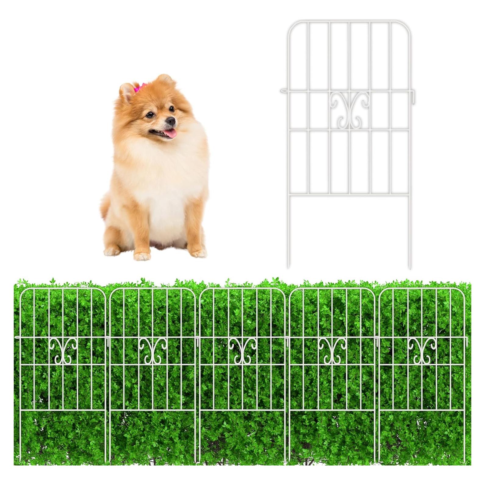 Cerca de Jardín ShopLaLa 10 Paneles Metal Blanca 3,05 m