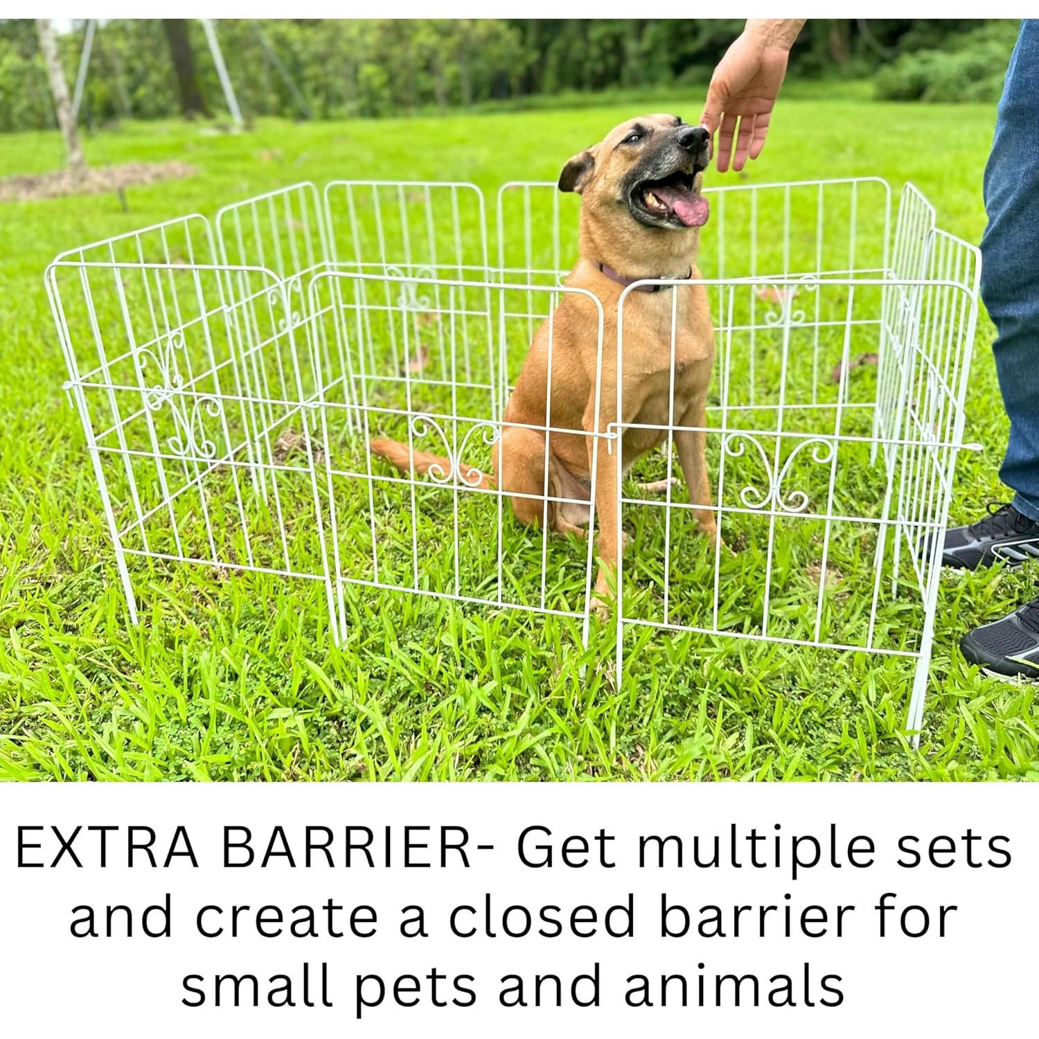 Cerca de Jardín ShopLaLa 10 Paneles Metal Blanca 3,05 m