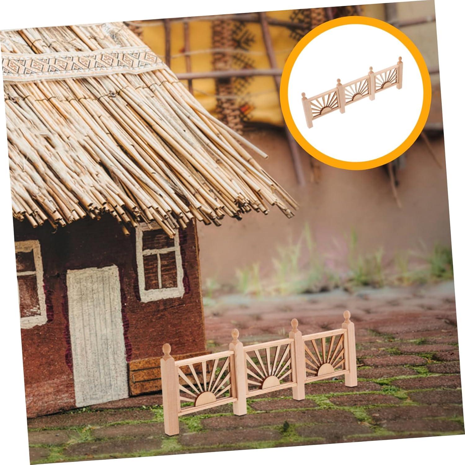 Barandilla Miniatura de Madera Healifty 23x8 cm para Manualidades