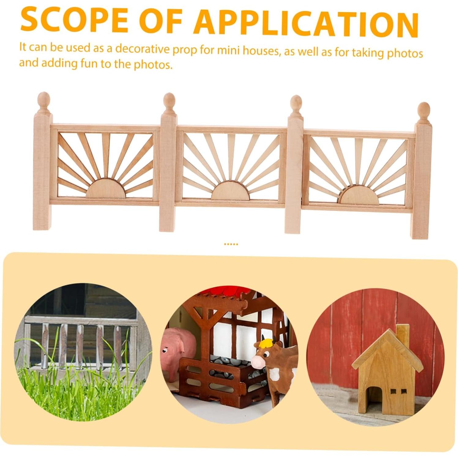 Barandilla Miniatura de Madera Healifty 23x8 cm para Manualidades