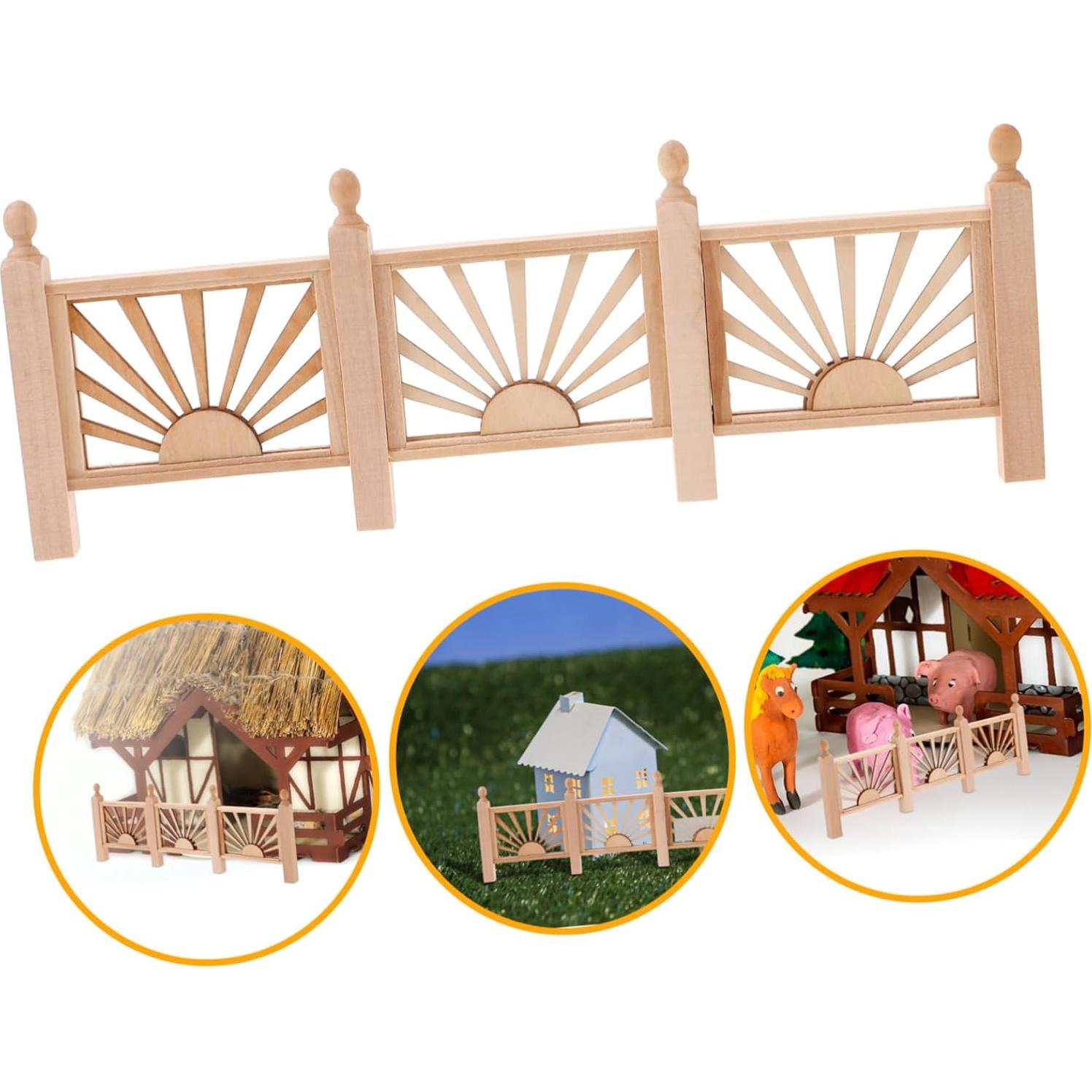 Barandilla Miniatura de Madera Healifty 23x8 cm para Manualidades