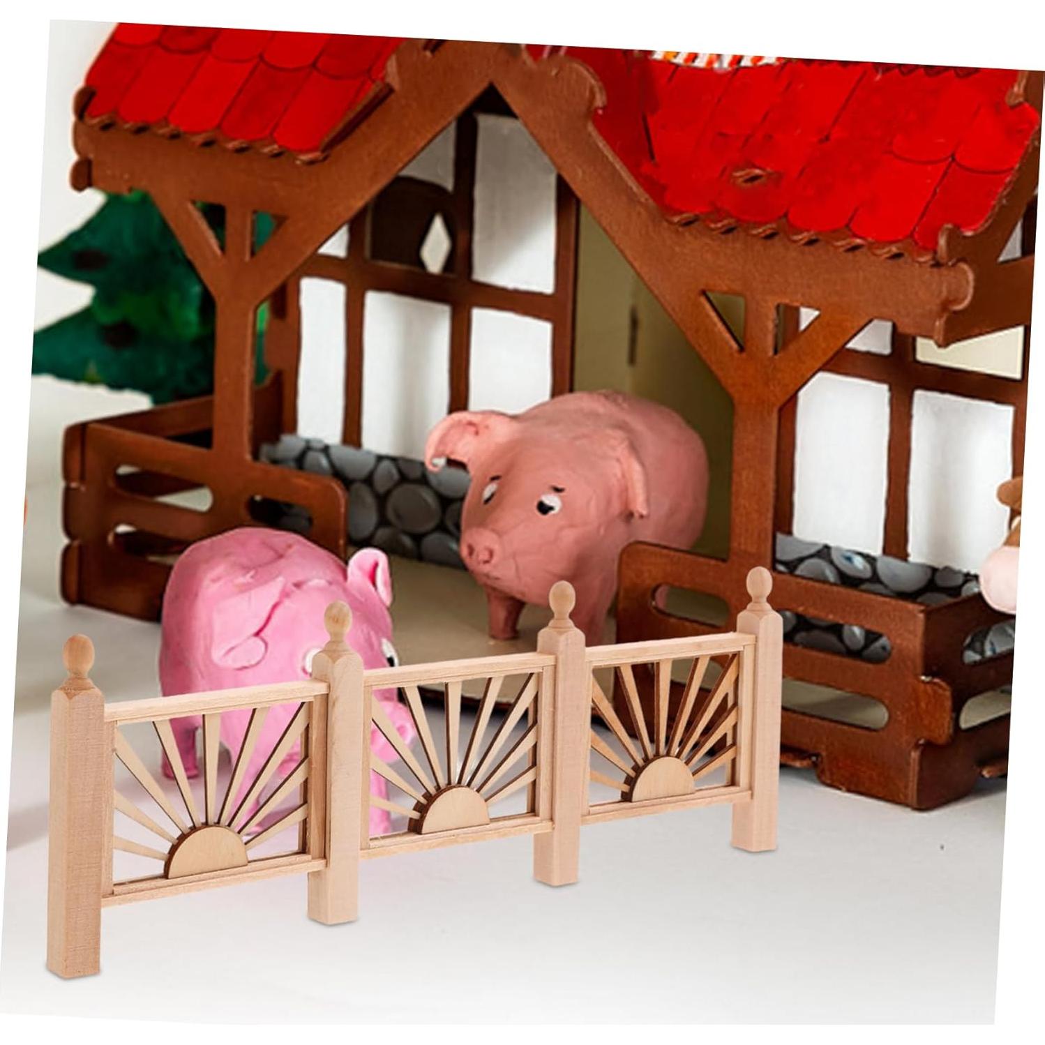 Barandilla Miniatura de Madera Healifty 23x8 cm para Manualidades