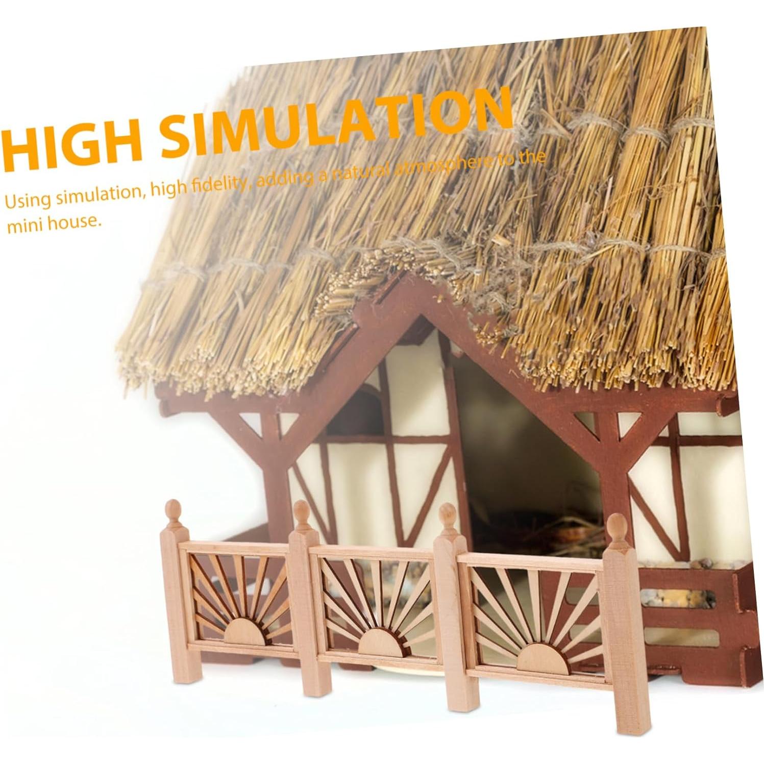 Barandilla Miniatura de Madera Healifty 23x8 cm para Manualidades