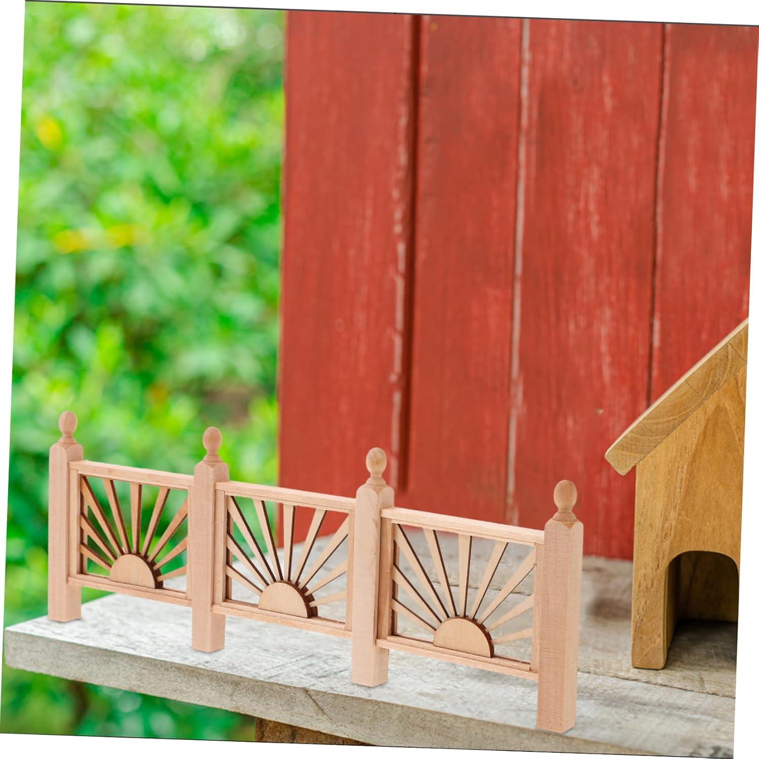 Barandilla Miniatura de Madera Healifty 23x8 cm para Manualidades