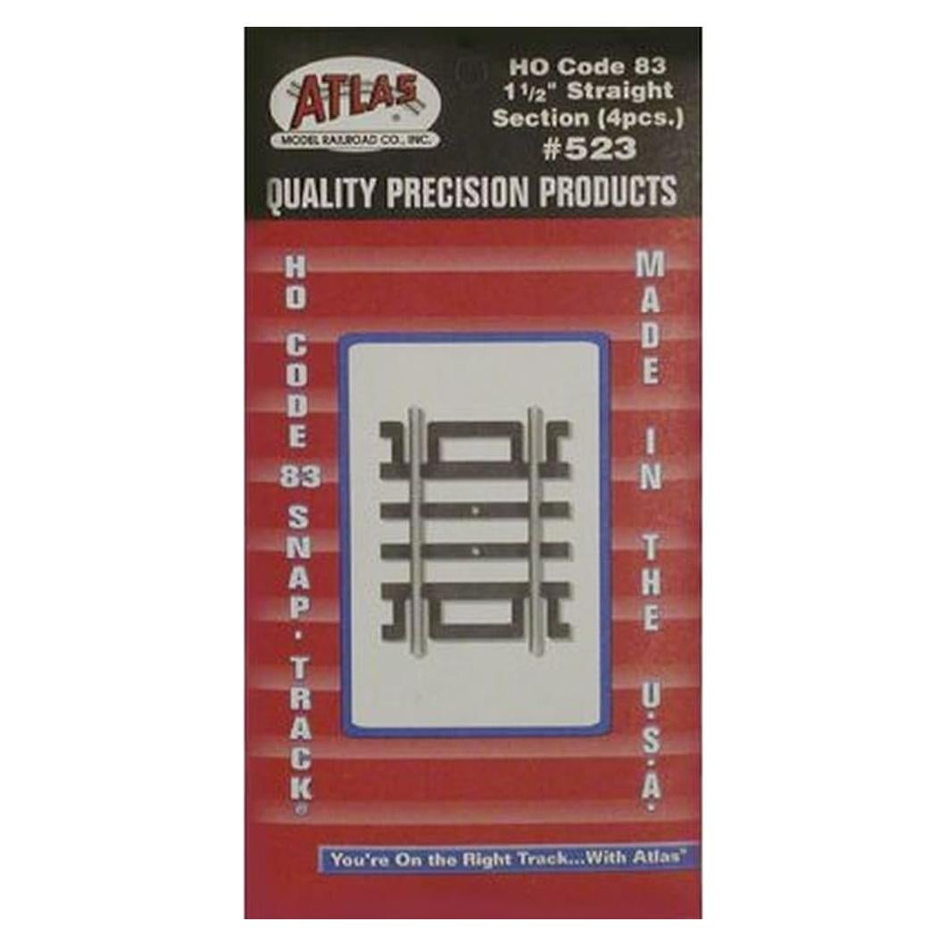 Code 83 Nickel Silver 1.5" Straight Section (6/Bx) HO Scale Atlas Trains