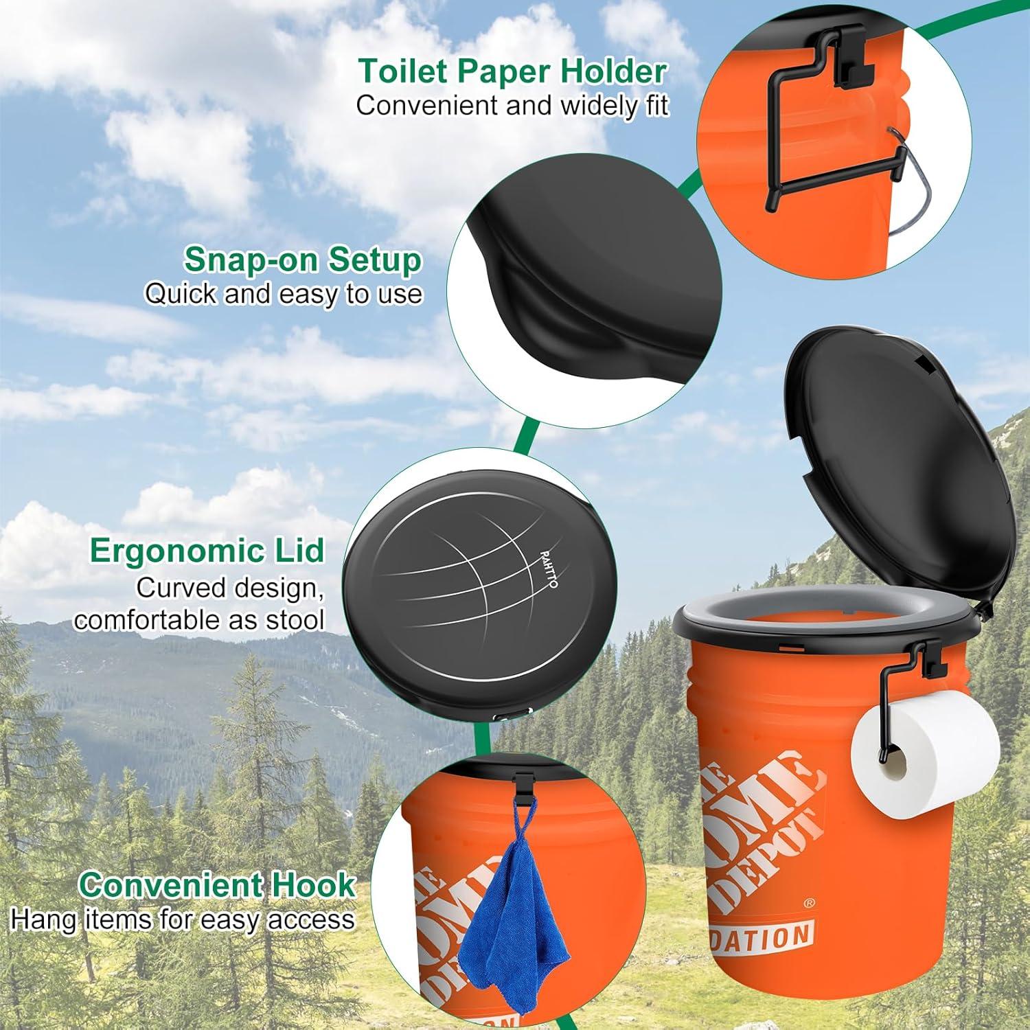 Asiento de Inodoro PAHTTO para Cubo de 19L con Cojín