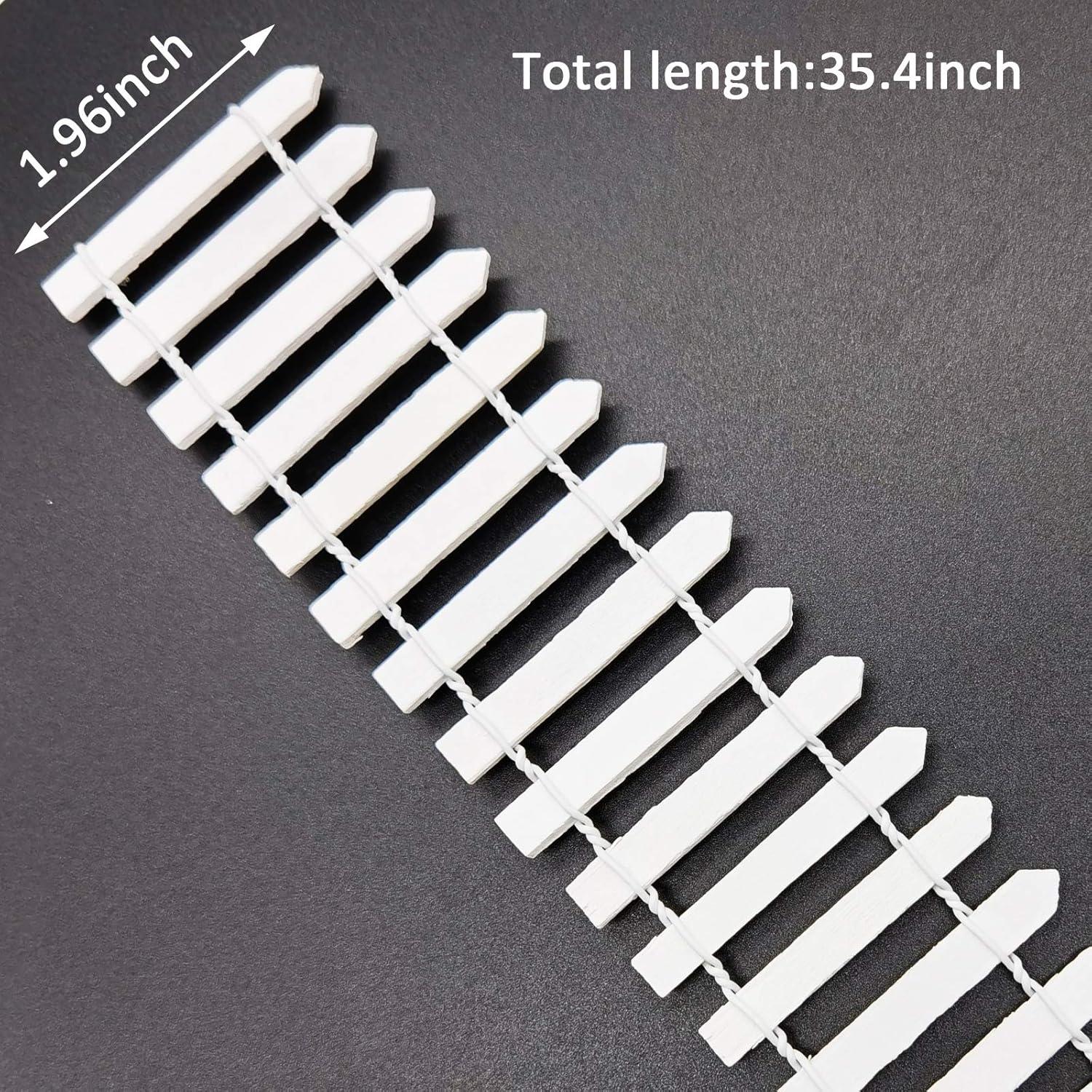 4 Piezas Cerca de Jardín Miniatura ROYHOO 89.9x5 cm Blanca