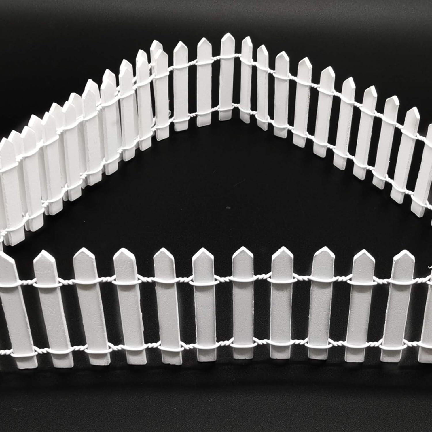 4 Piezas Cerca de Jardín Miniatura ROYHOO 89.9x5 cm Blanca