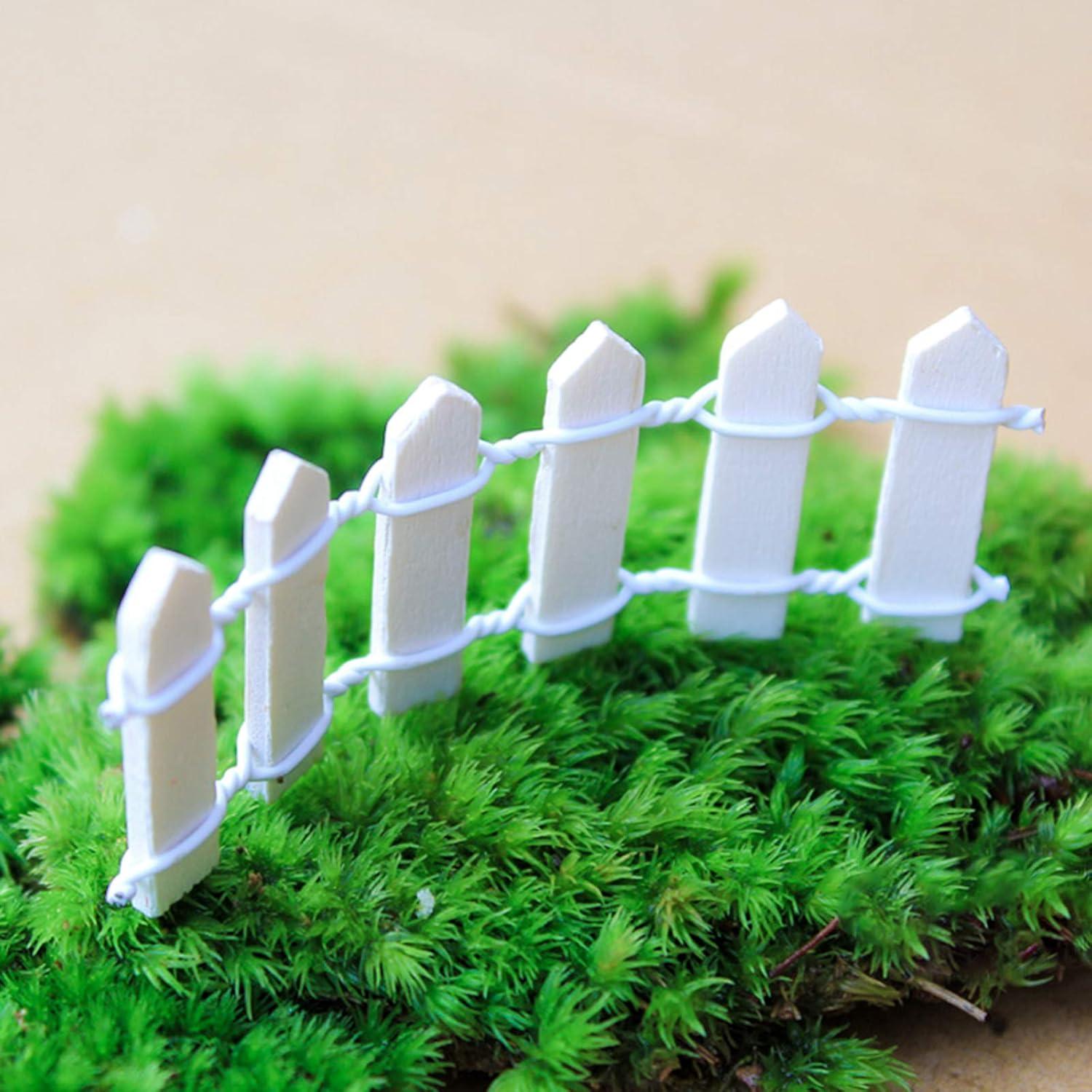 4 Piezas Cerca de Jardín Miniatura ROYHOO 89.9x5 cm Blanca