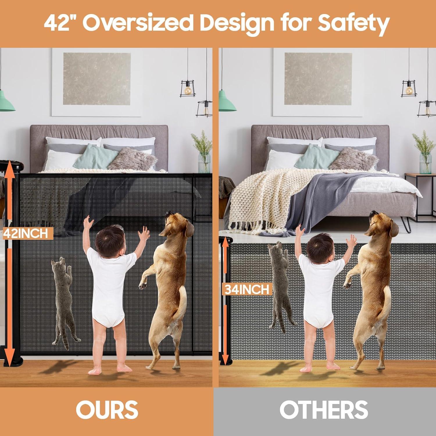 Puerta Retráctil para Bebés y Mascotas Pravoluxmax 42x160 cm