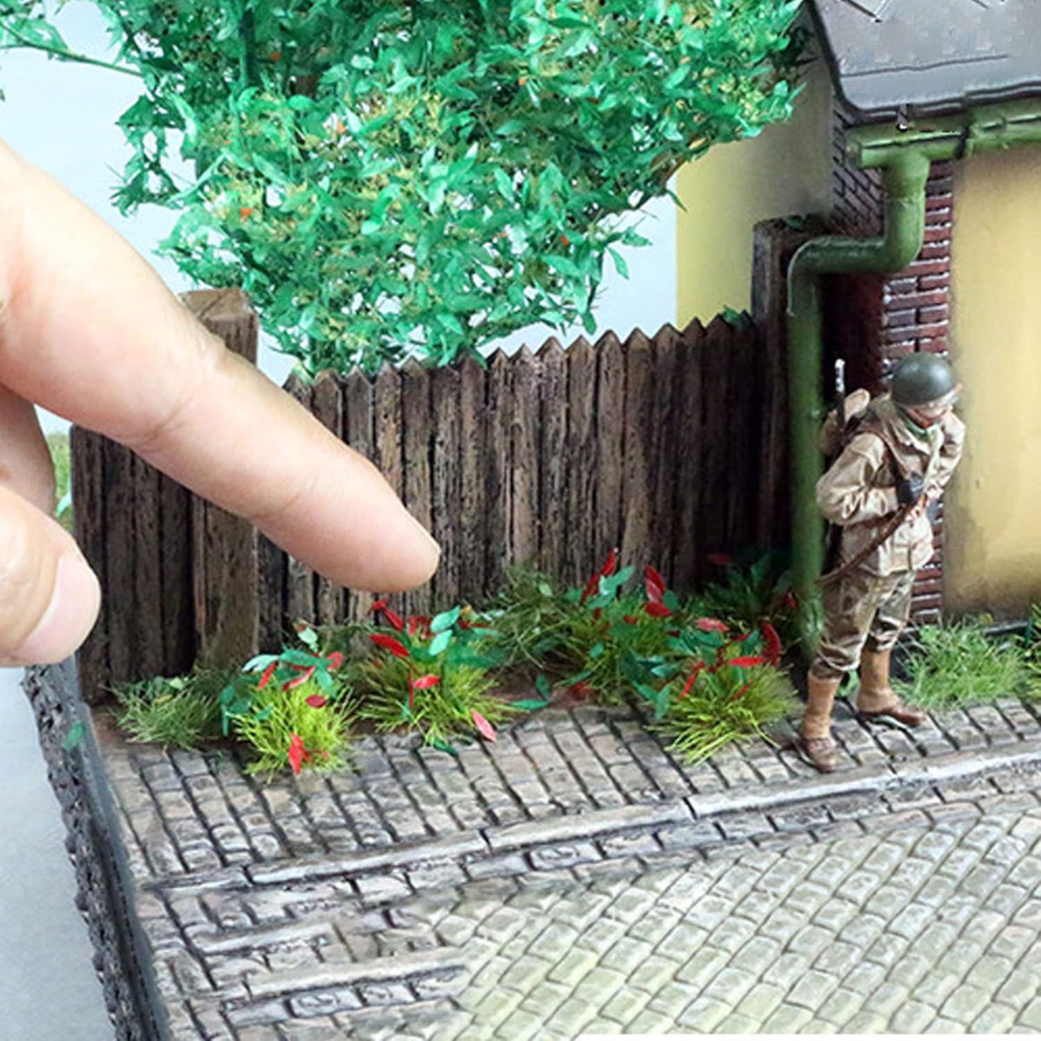 Woohome 48 PCS Tufts de Hierba Estática para Dioramas 10mm