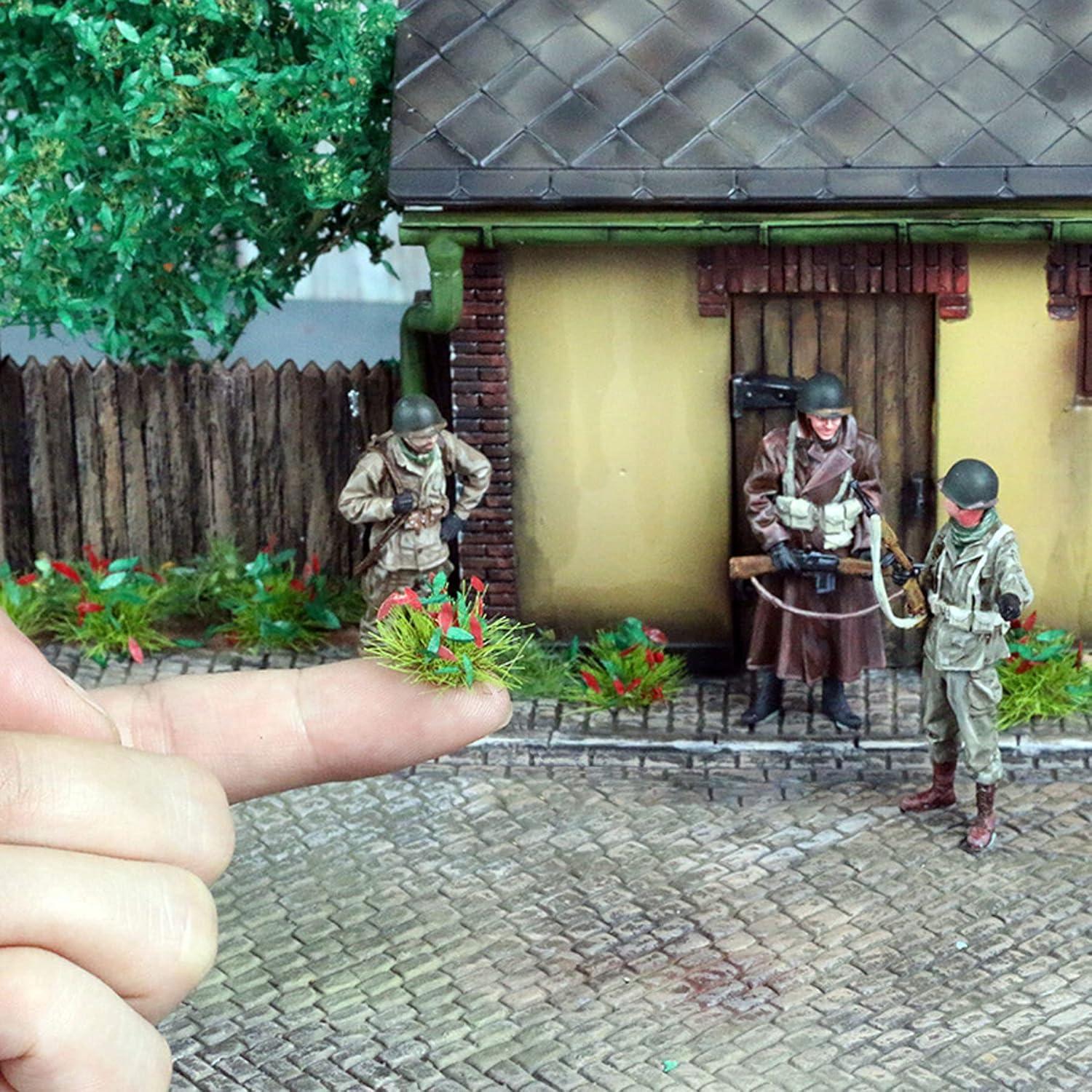 Woohome 48 PCS Tufts de Hierba Estática para Dioramas 10mm