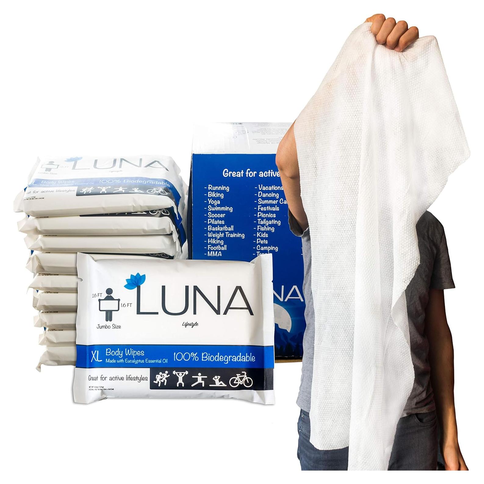 Toallitas Corporales Luna XL Húmedas Sin Fragancia - 10 Pzas