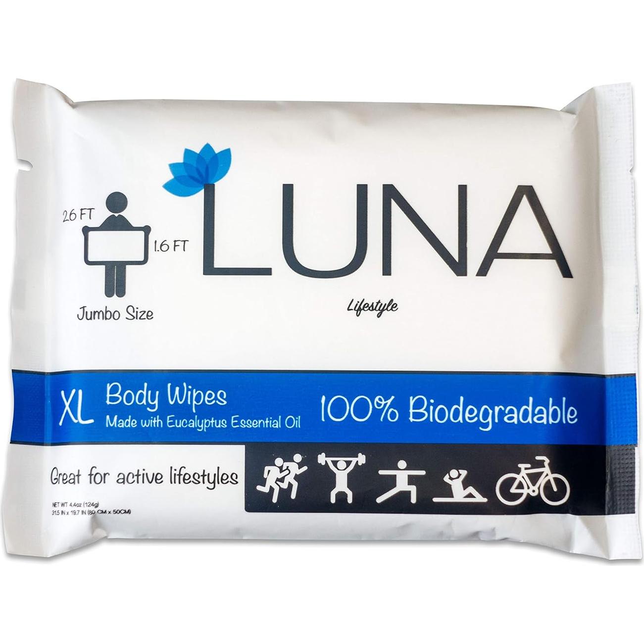 Toallitas Corporales Luna XL Húmedas Sin Fragancia - 10 Pzas