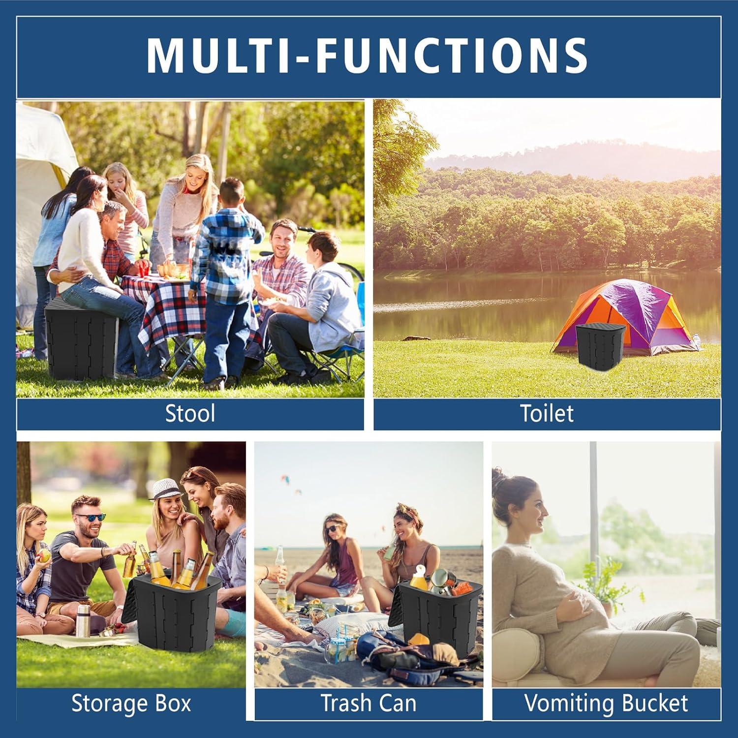 Inodoro Plegable Hapoon XL Portátil para Camping - 181 kg