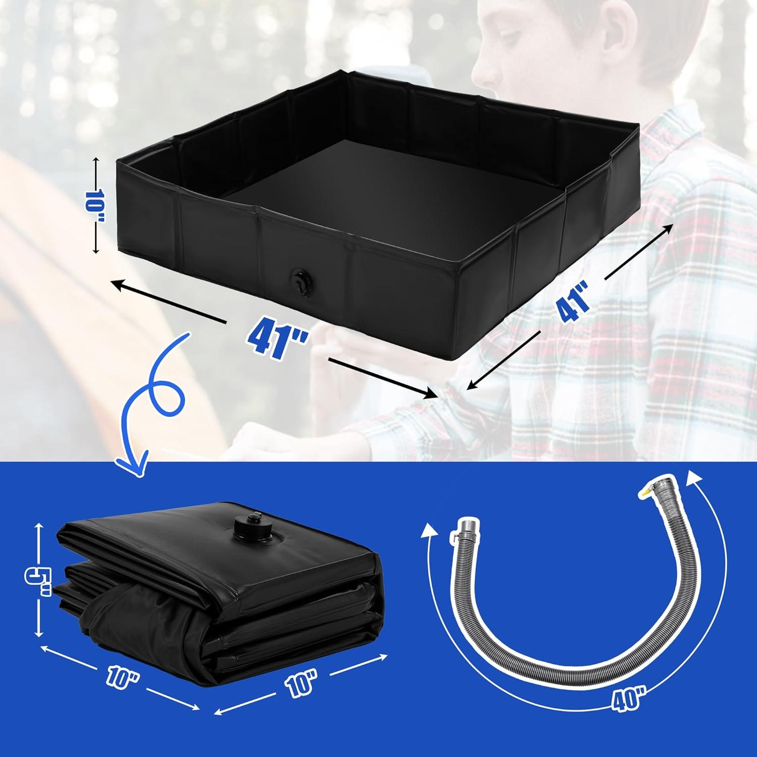 Base de Ducha Portátil MABOZOO 104x104 cm Plegable con Drenaje
