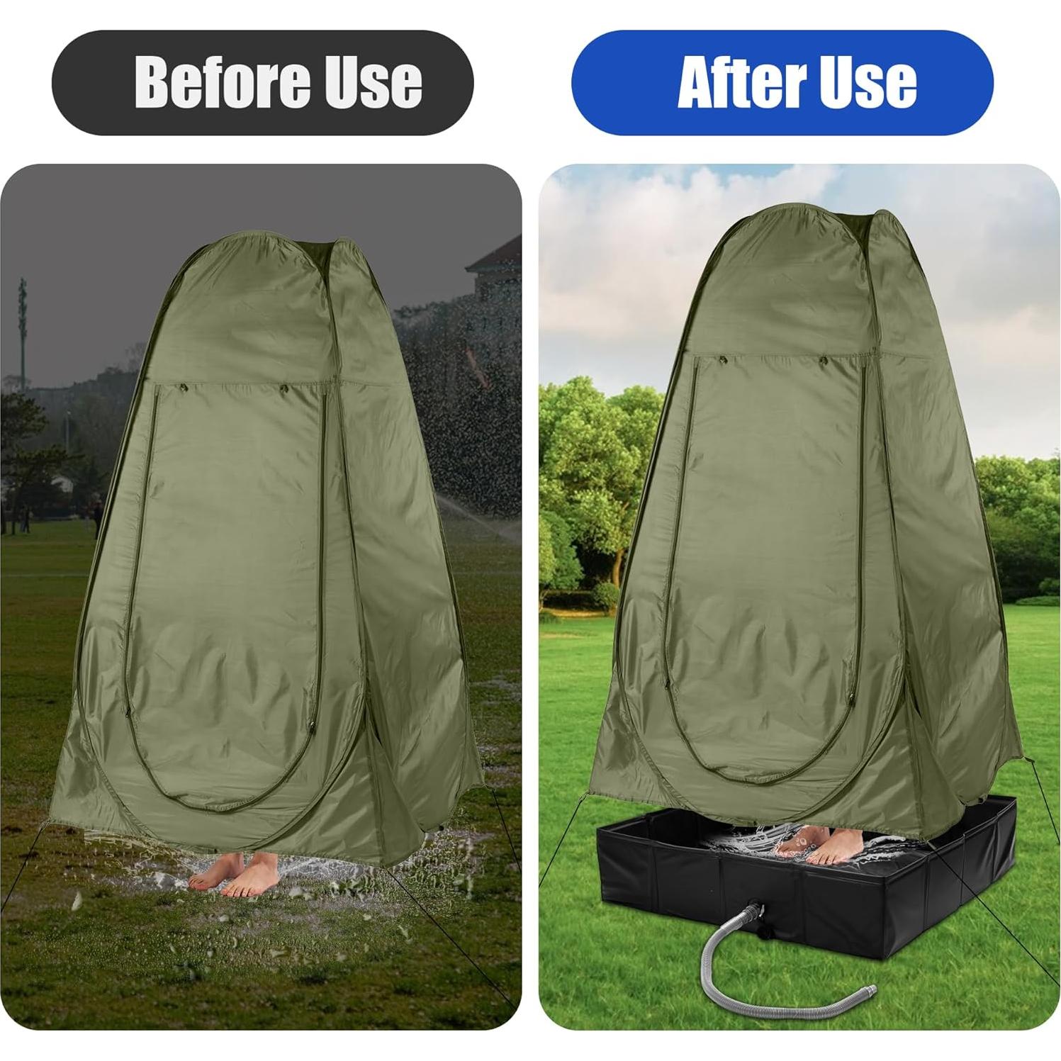 Base de Ducha Portátil MABOZOO 104x104 cm Plegable con Drenaje