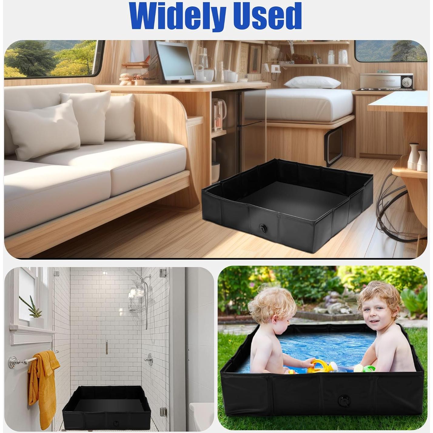 Base de Ducha Portátil MABOZOO 104x104 cm Plegable con Drenaje