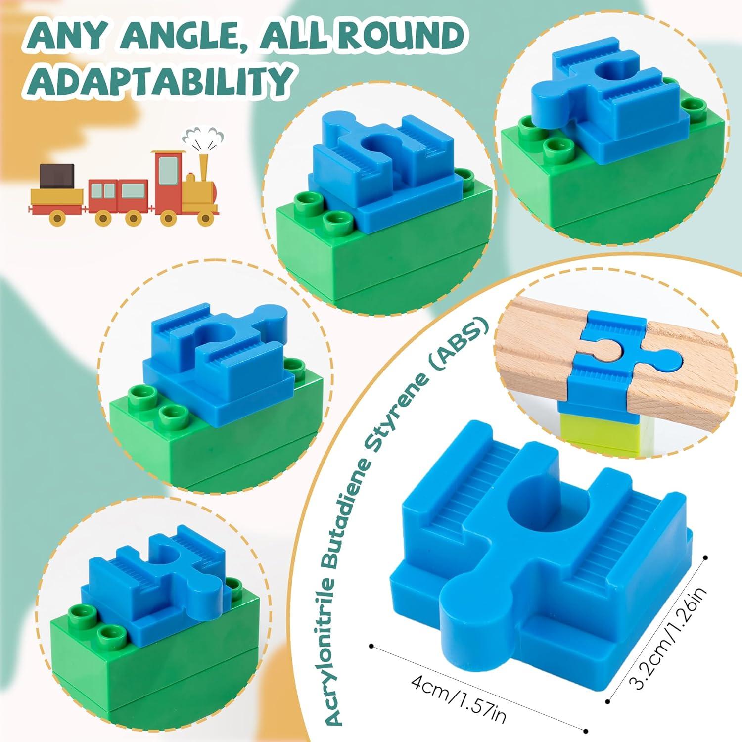 Accesorios de Pista de Tren de Madera 28 Piezas Compatible