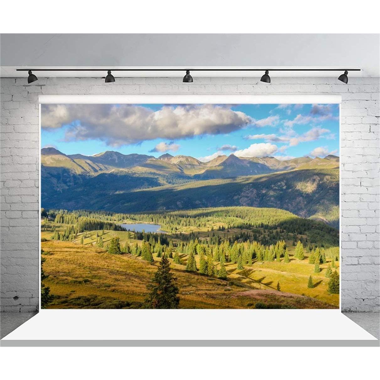 Fondo Fotográfico Vinilo Laeacco 3x2m Montaña Nubes