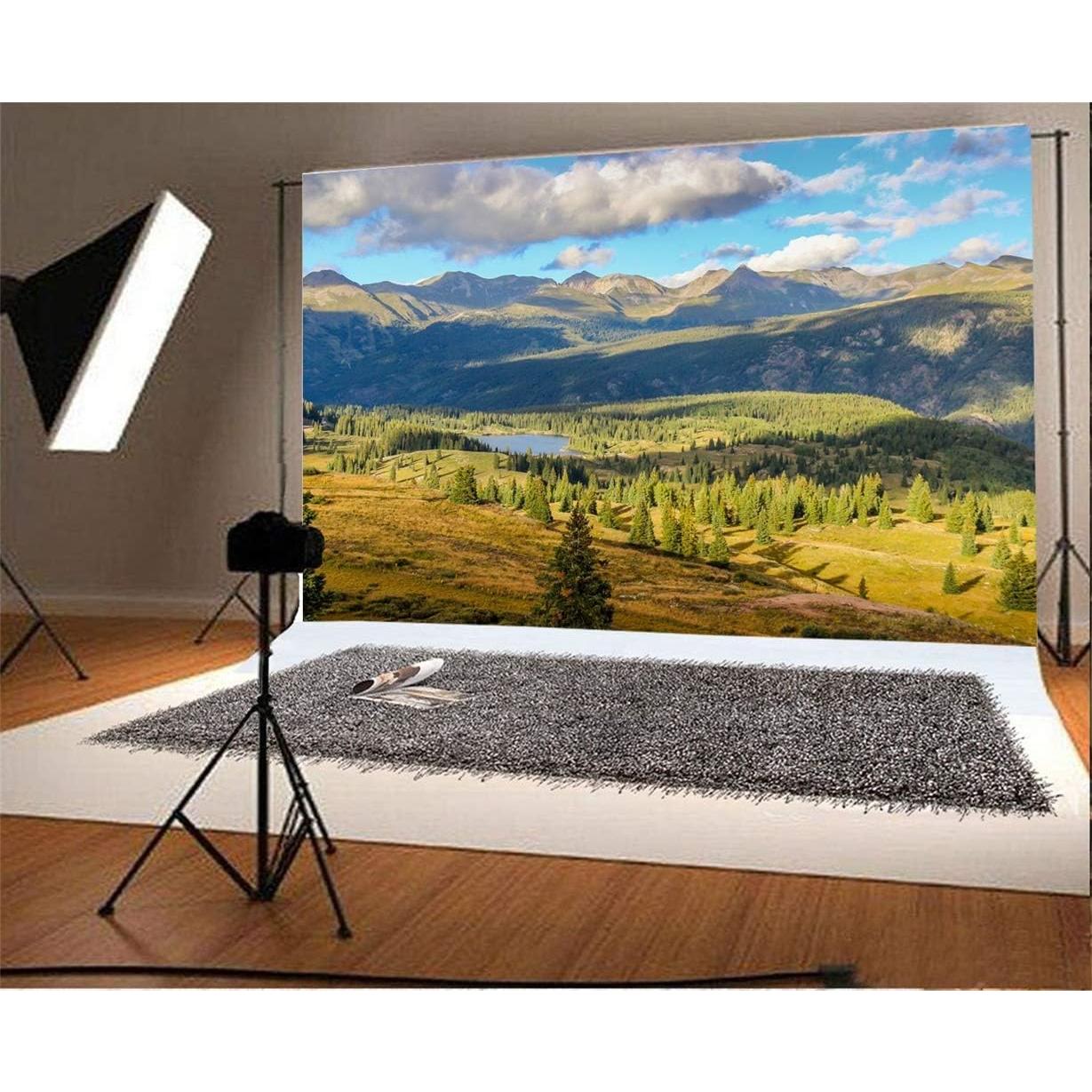 Fondo Fotográfico Vinilo Laeacco 3x2m Montaña Nubes