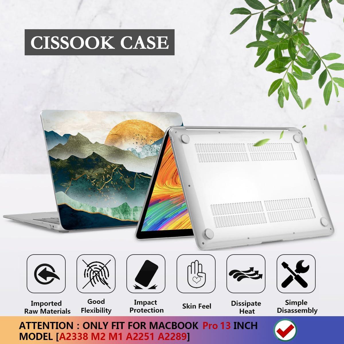 Funda CISSOOK para MacBook Pro 13 A2338 M1 M2 Sol y Montaña