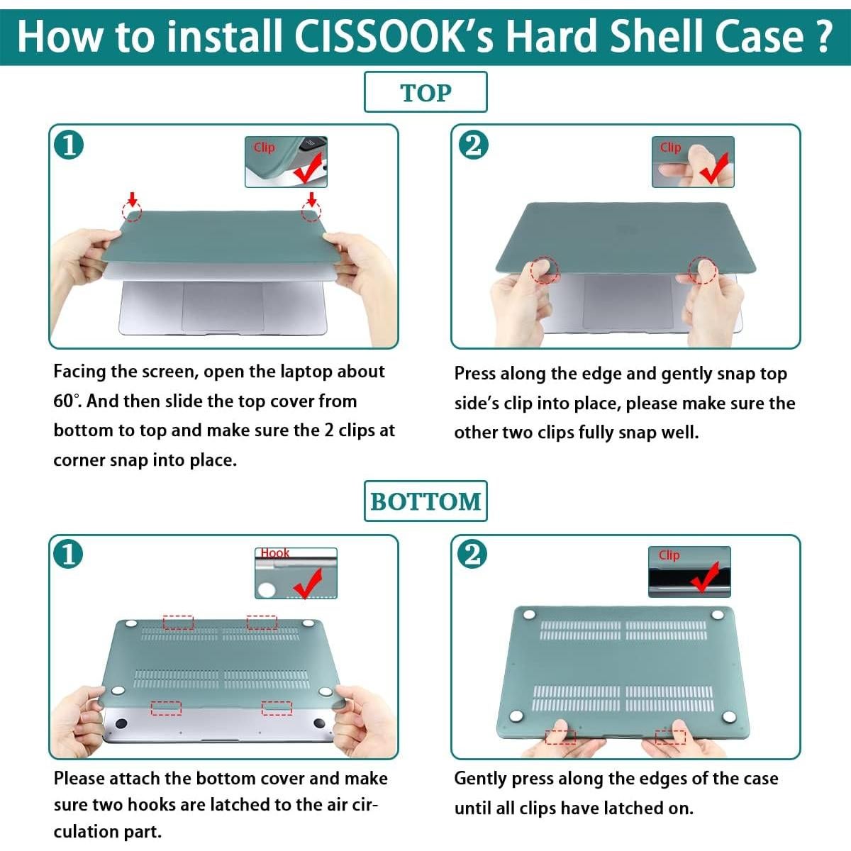 Funda CISSOOK para MacBook Pro 13 A2338 M1 M2 Sol y Montaña