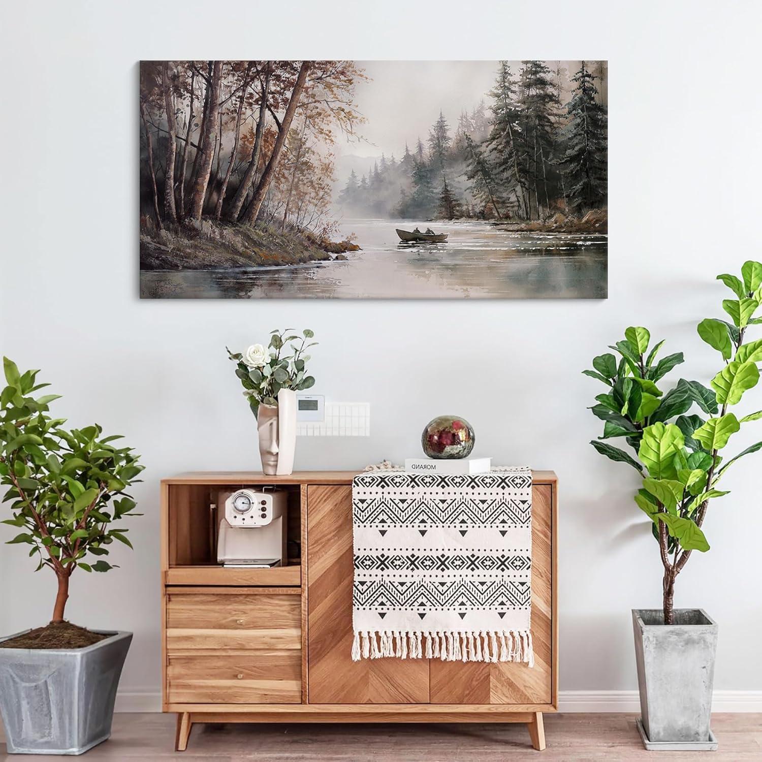 Arte de Pared Lienzo Montaña Rústica 50,8x101,6cm Vintage