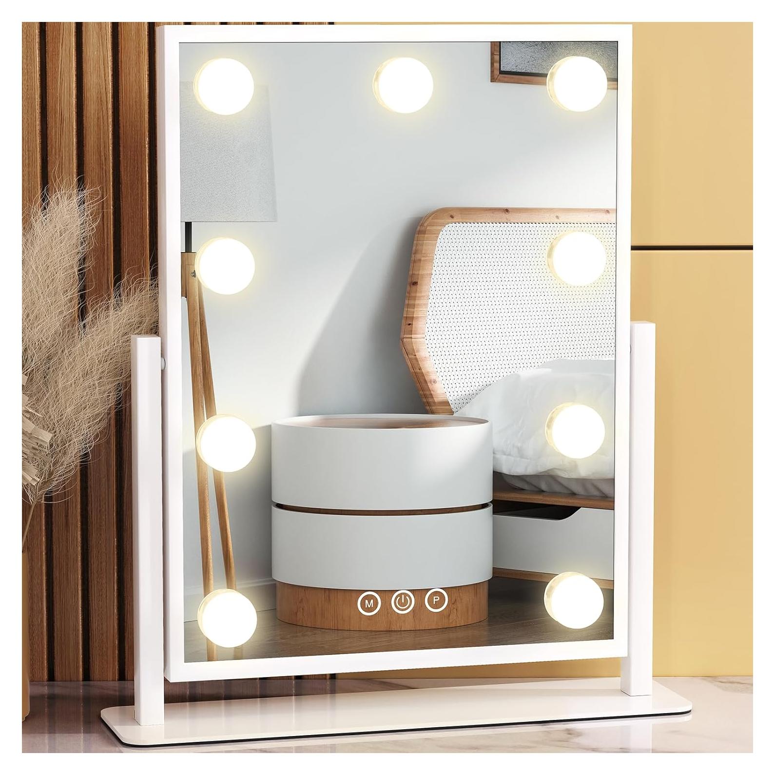 Espejo de Maquillaje Iluminado Dirket 36.1x30.5cm 3 Modos