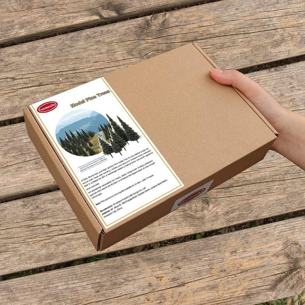 20 Árboles de Cedro Verde Oscuro y 4 Alces para Diorama HO