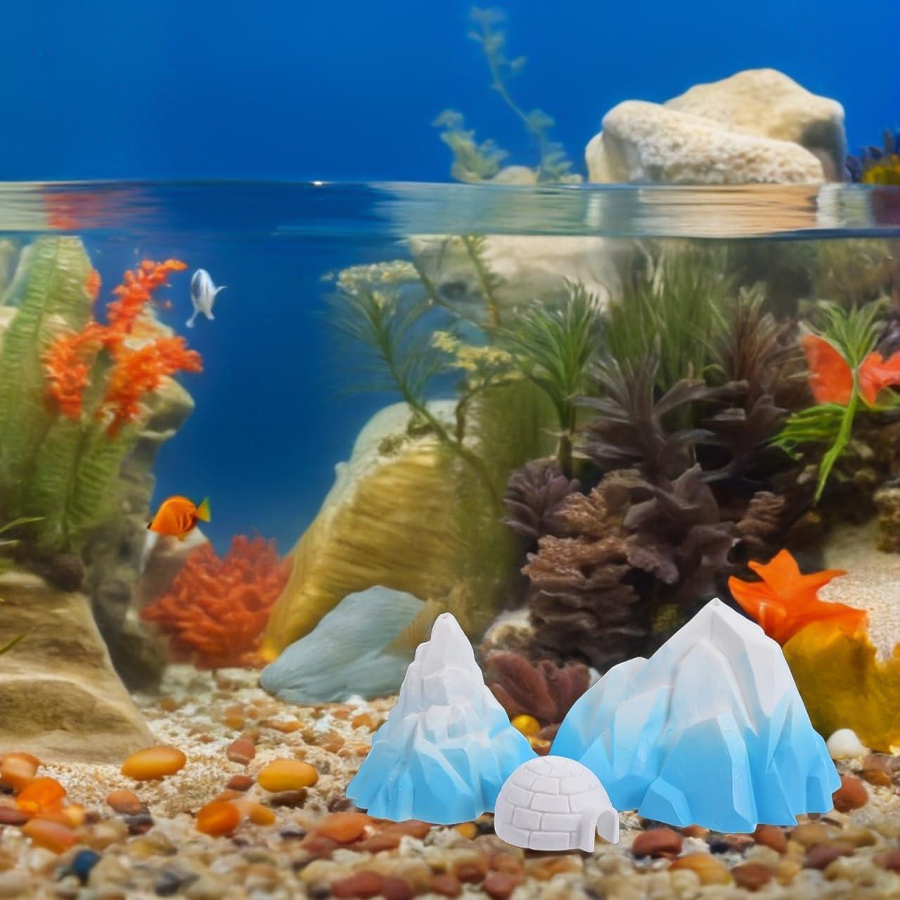 Figuras Miniatura Árticas Kisangel - Igloo y Glaciar PVC 9.8x8.3x6.8cm