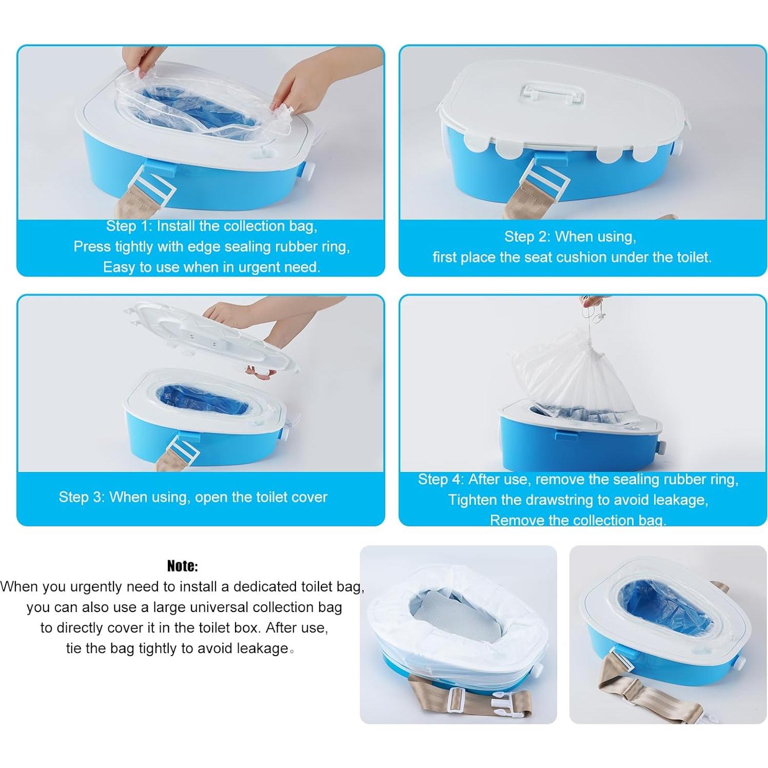 Inodoro Portátil YQJ para Automóvil 38x30 cm Azul