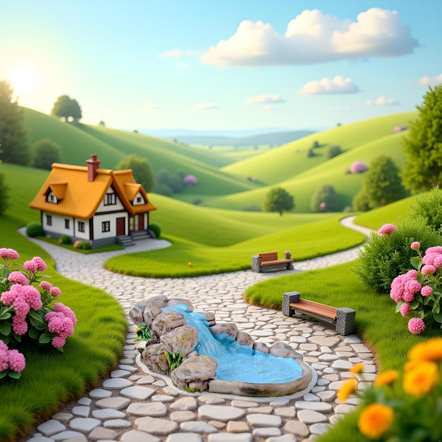 Adorno de Jardín de Hadas Jinshining Azul 2.54cm Decoración