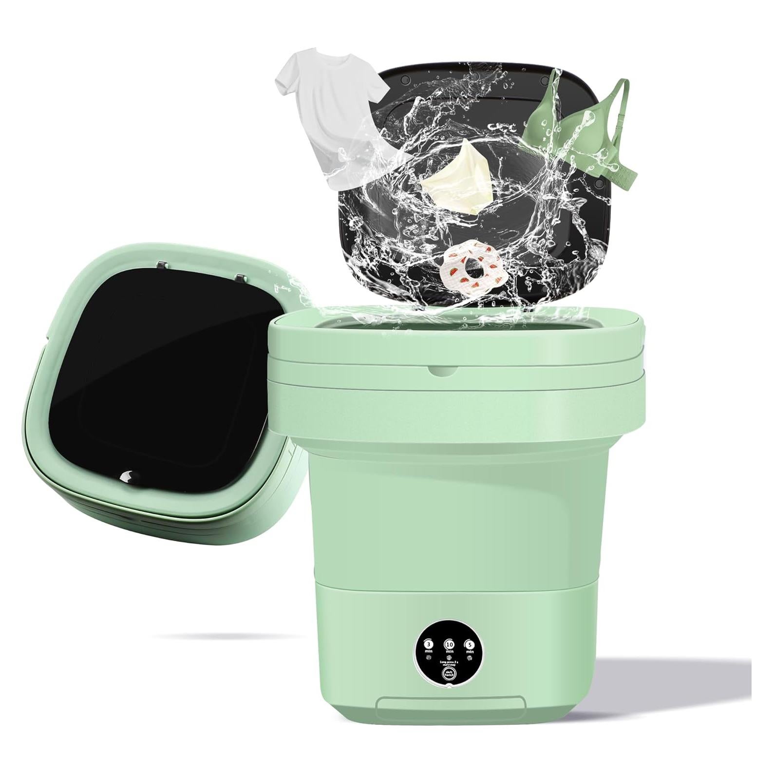 Lavadora Portátil NISHCON 11L Verde Plegable para Camping