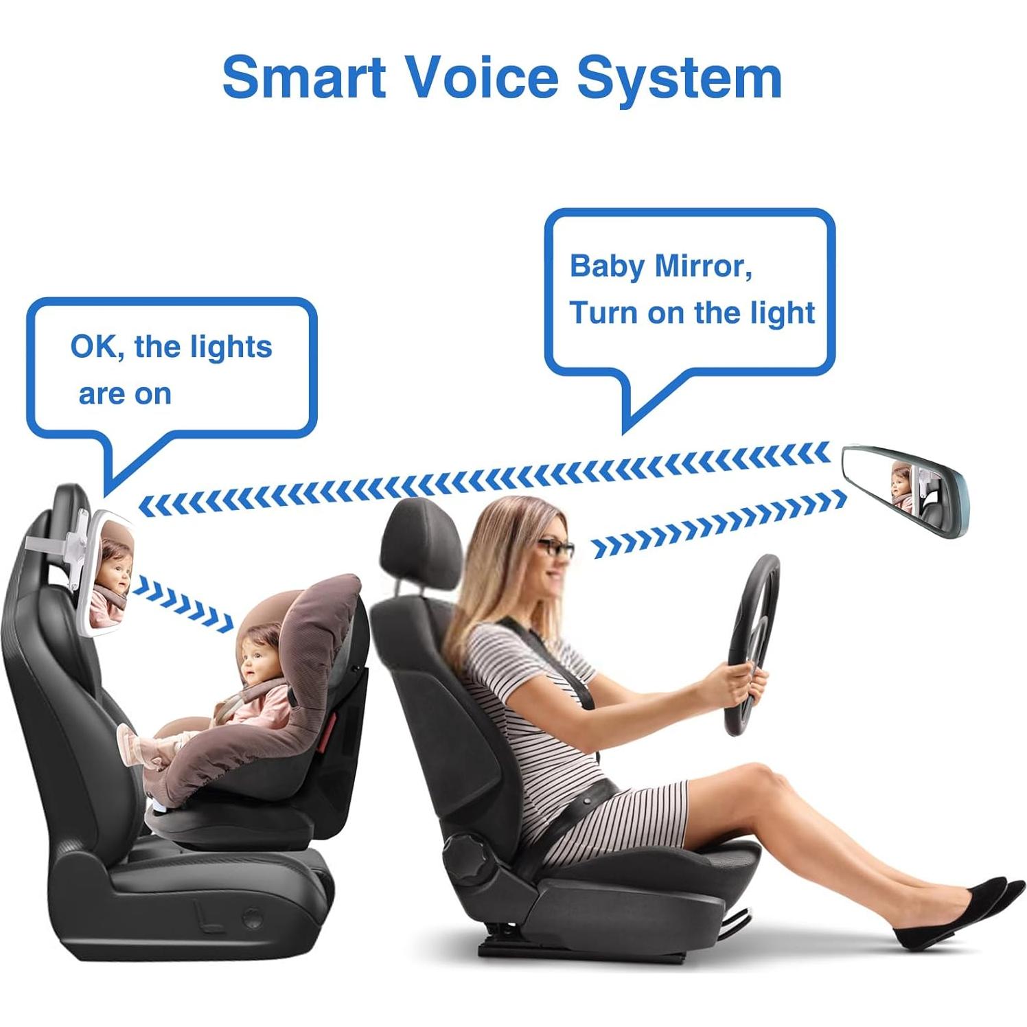 Espejo de Coche para Bebé LeeWent SK2303 con Luz USB