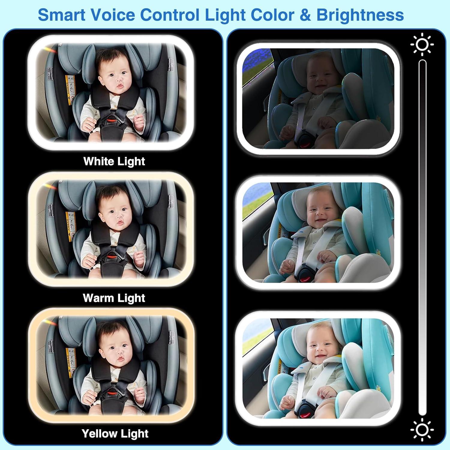 Espejo de Coche para Bebé LeeWent SK2303 con Luz USB