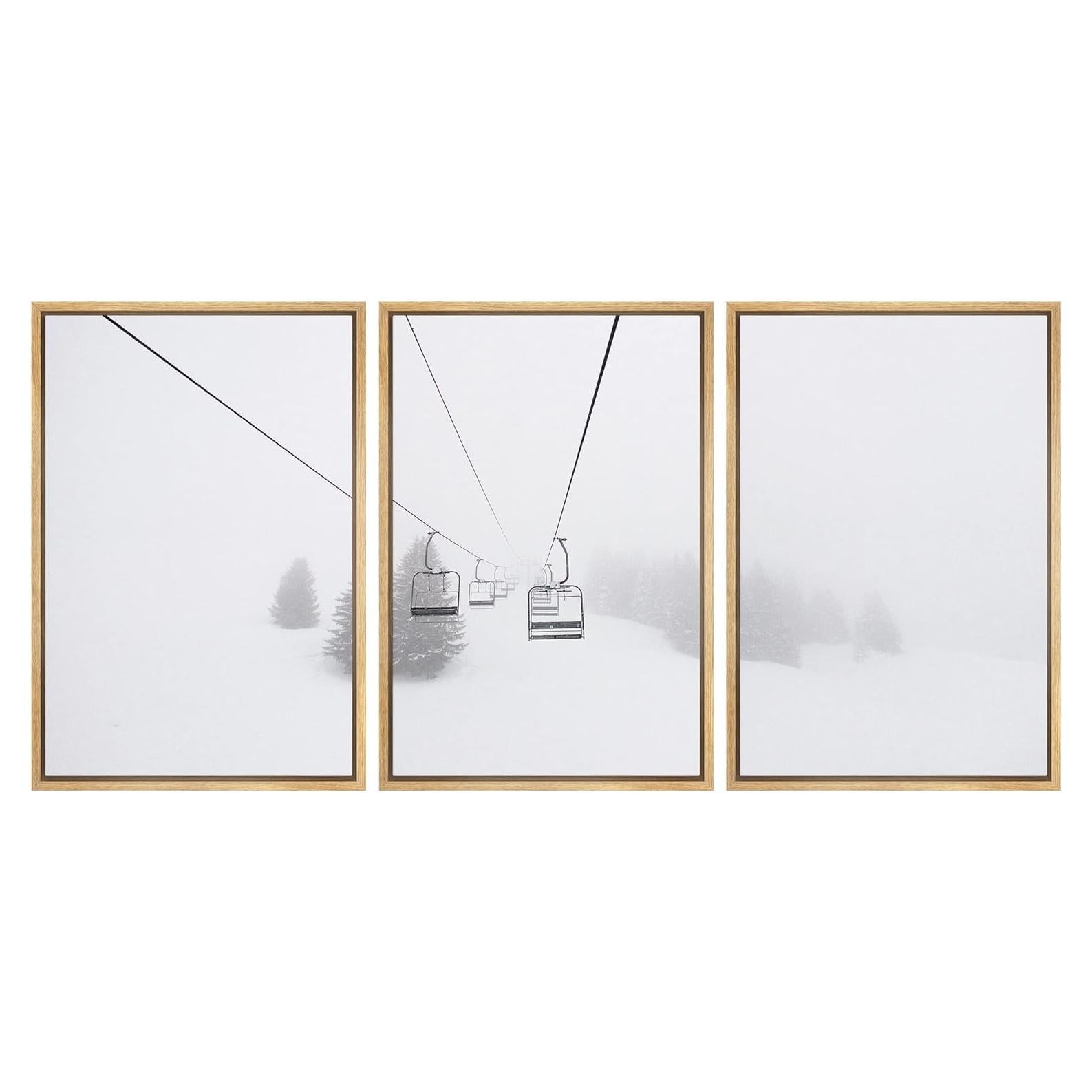 Juego de Arte en Lienzo Enmarcado Wall26 3 Paneles 60x40 cm