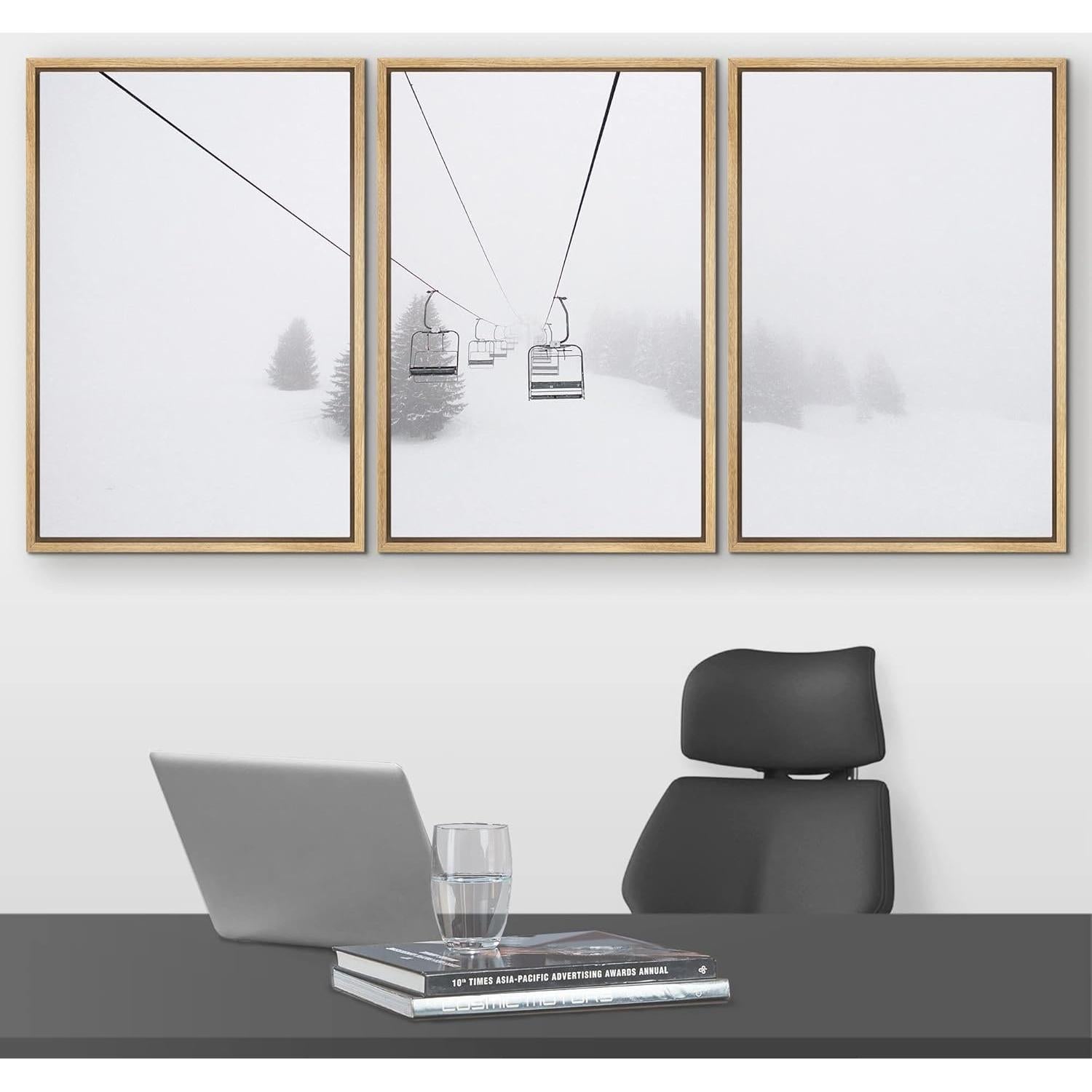 Juego de Arte en Lienzo Enmarcado Wall26 3 Paneles 60x40 cm