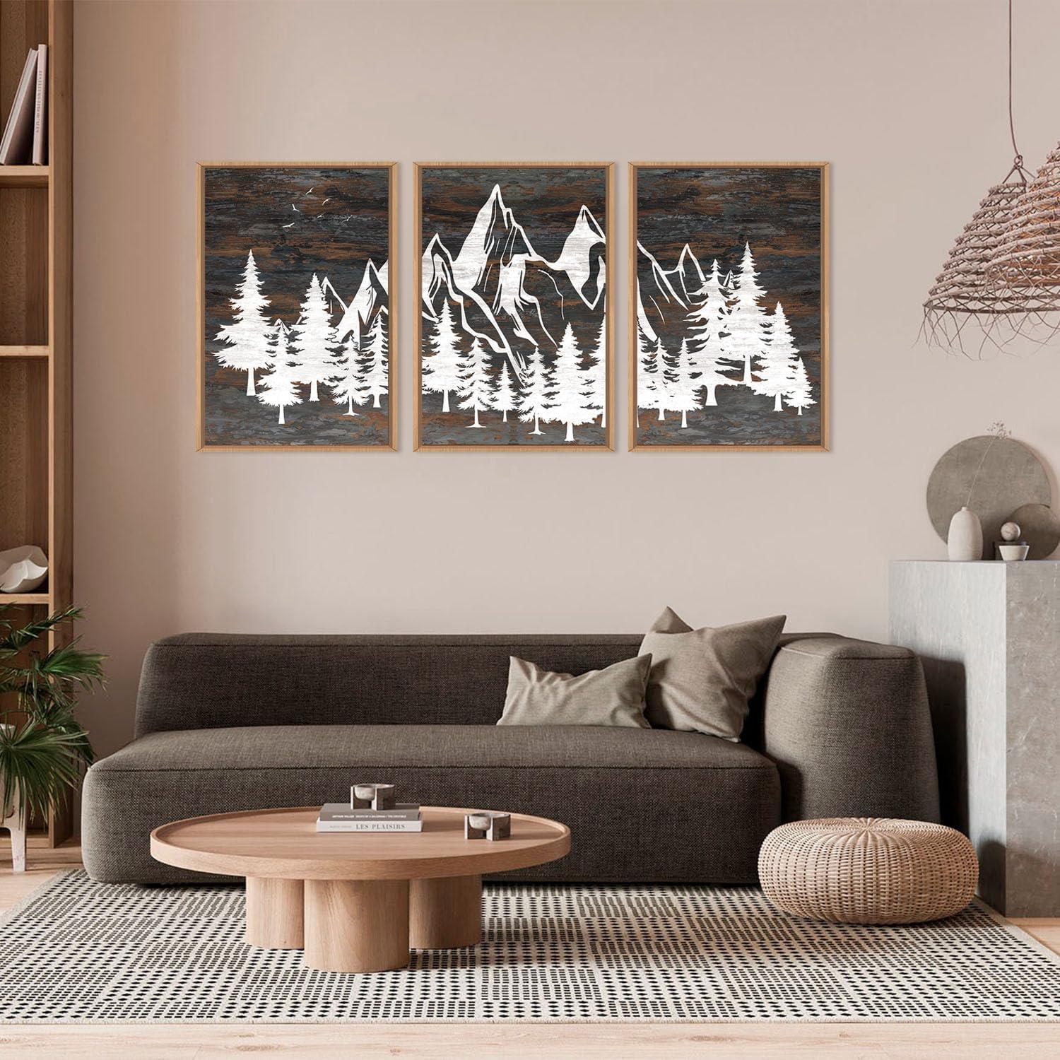 Juego de Arte de Pared HOURIA 3 Piezas 40x60 cm Montaña