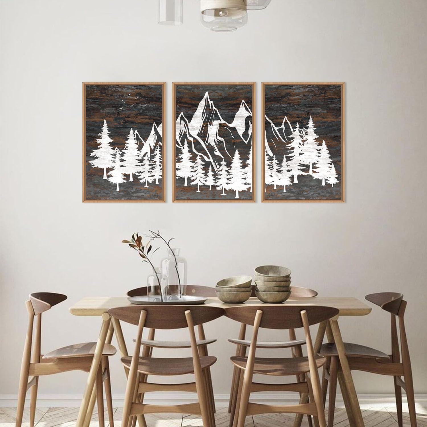 Juego de Arte de Pared HOURIA 3 Piezas 40x60 cm Montaña