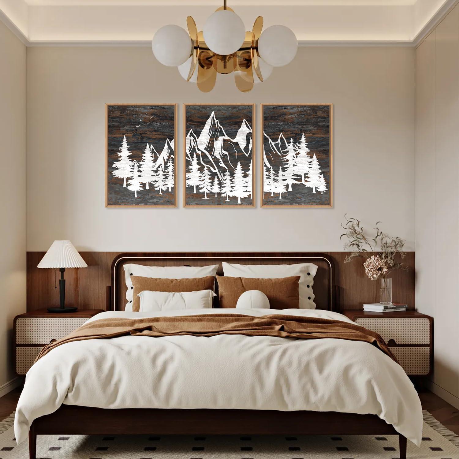 Juego de Arte de Pared HOURIA 3 Piezas 40x60 cm Montaña