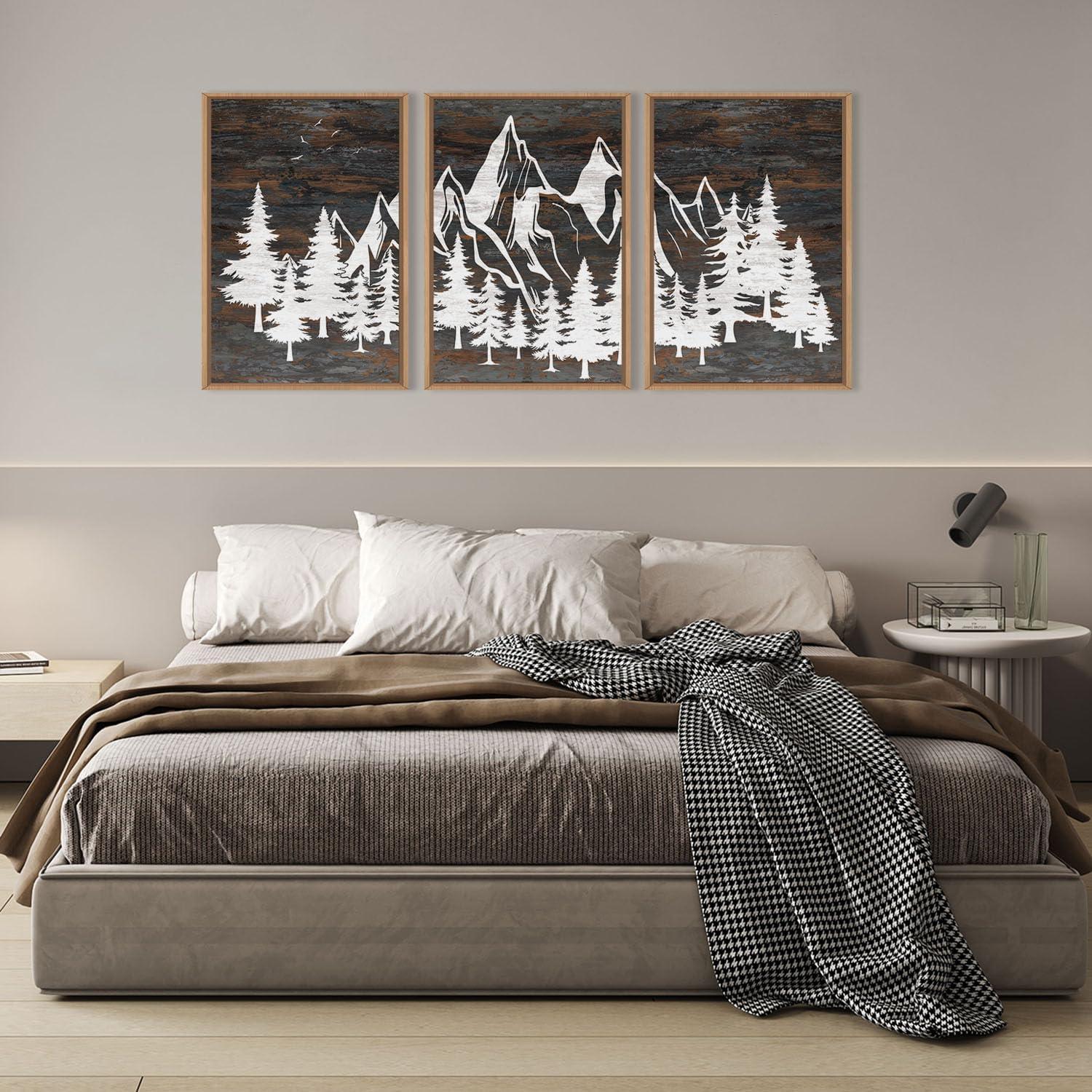 Juego de Arte de Pared HOURIA 3 Piezas 40x60 cm Montaña