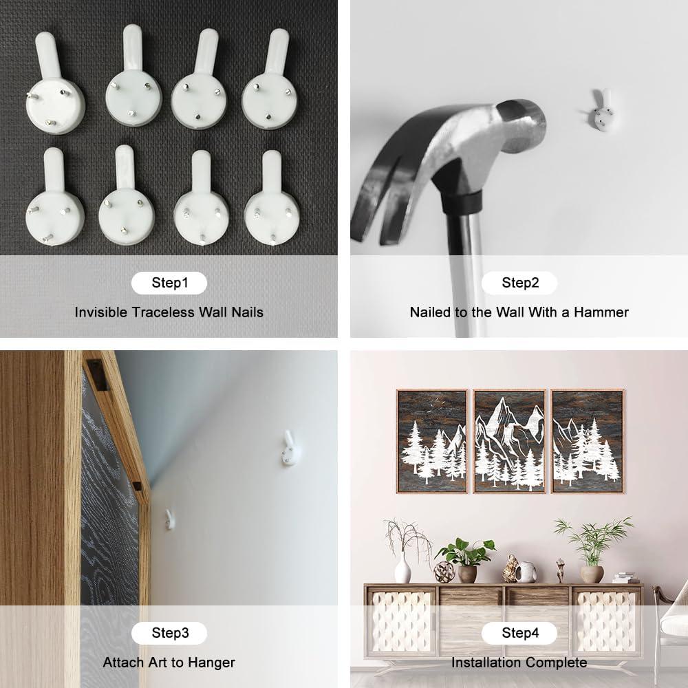 Juego de Arte de Pared HOURIA 3 Piezas 40x60 cm Montaña