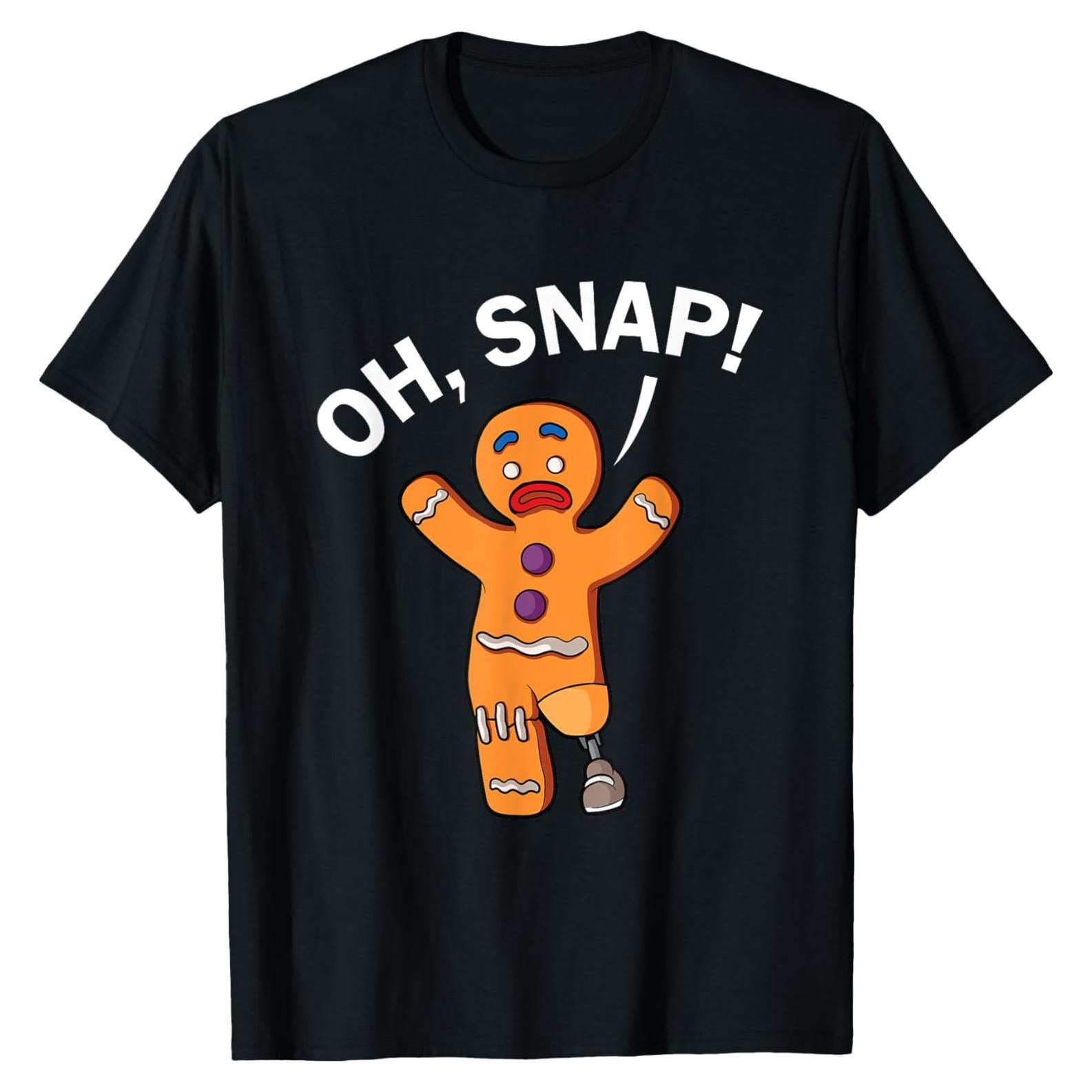Camiseta para hombres Oh Snap! amputación de pierna negra