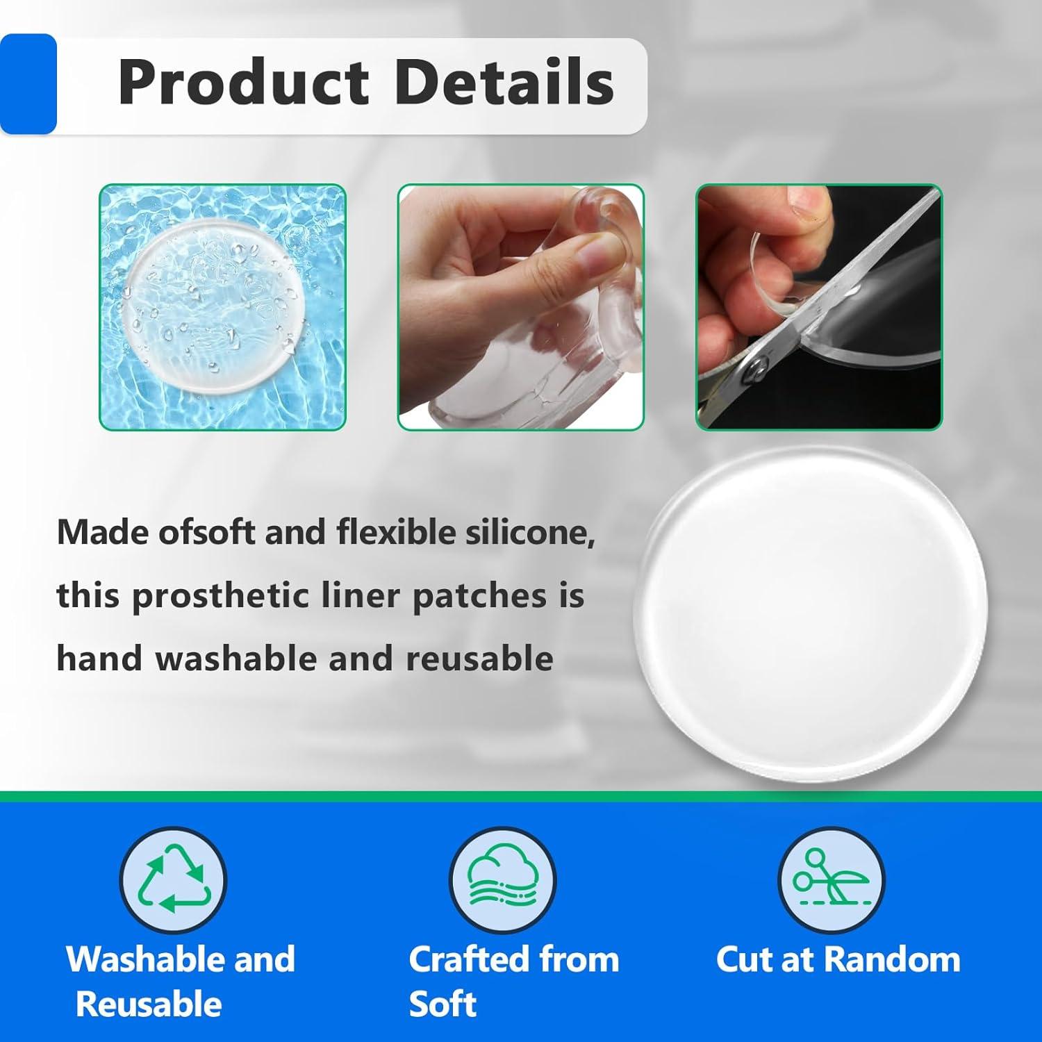 6 Parches de Silicona Reutilizables para Prótesis HAVANSIDY